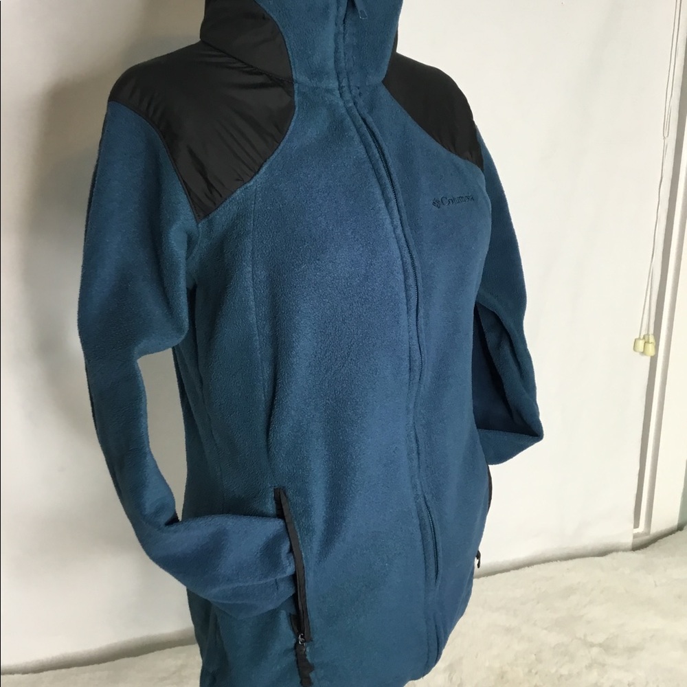 Columbia dark teal blue/black jacket zip up - Picture 3 of 7